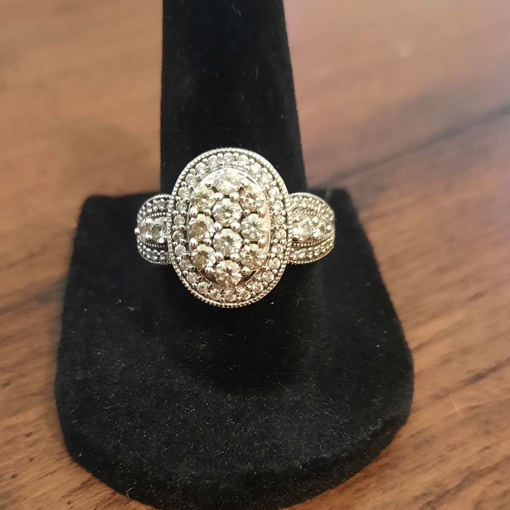 QVC 1.10ct Diamonique Sterling Silver Ring by IMENA Sz 8 NWOT